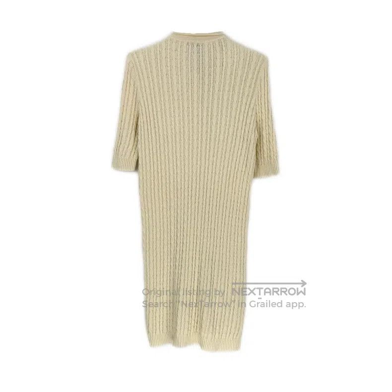 Prada Prada Beige hemp short-sleeved dress Size M / US 6-8 / IT 42-44 - 2 Thumbnail