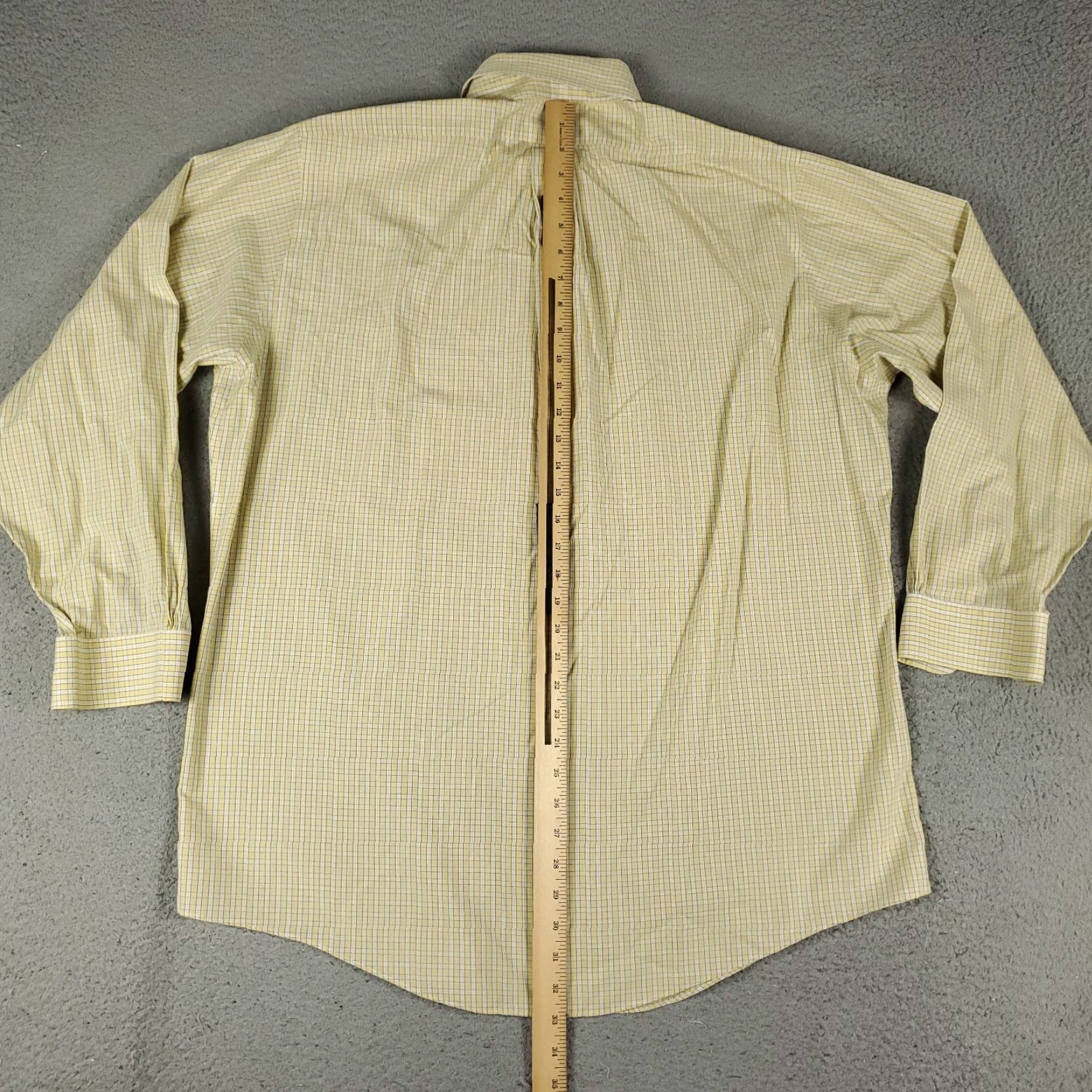 Brooks Brothers BROOKS BROTHERS Shirt Mens 16.5 Yellow Plaid Dress Button-Up Long Sleeve Non-Iron Regular Fit Adult Medium? Size 42R - 3 Thumbnail