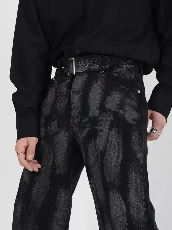 VIBE Vintage tie-dye washed wide-leg jeans Size US 34 / EU 50 - 4 Thumbnail
