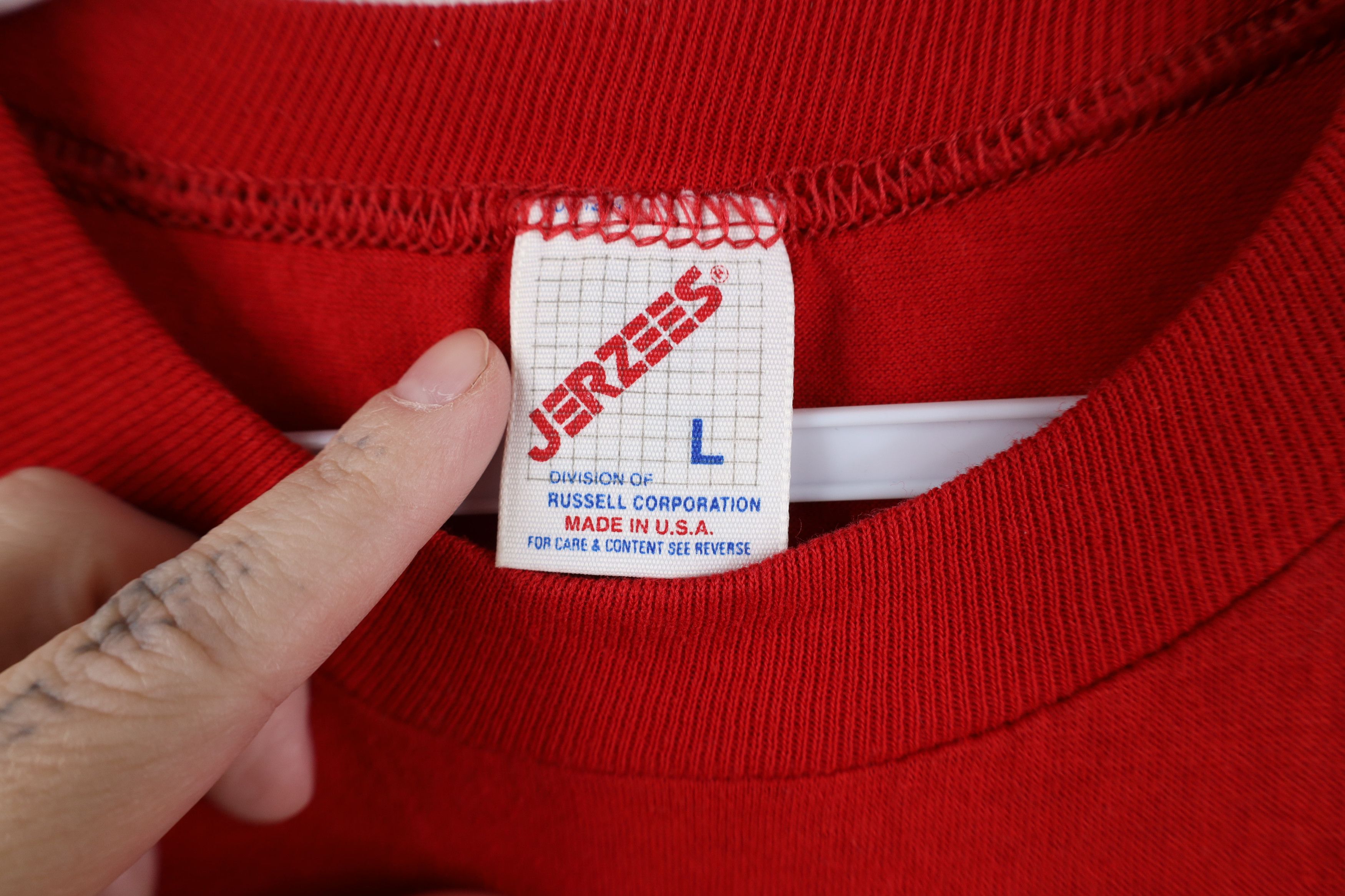 Vintage Vintage 90s Streetwear Blank Short Sleeve T-Shirt Red USA Size US L / EU 52-54 / 3 - 7 Thumbnail