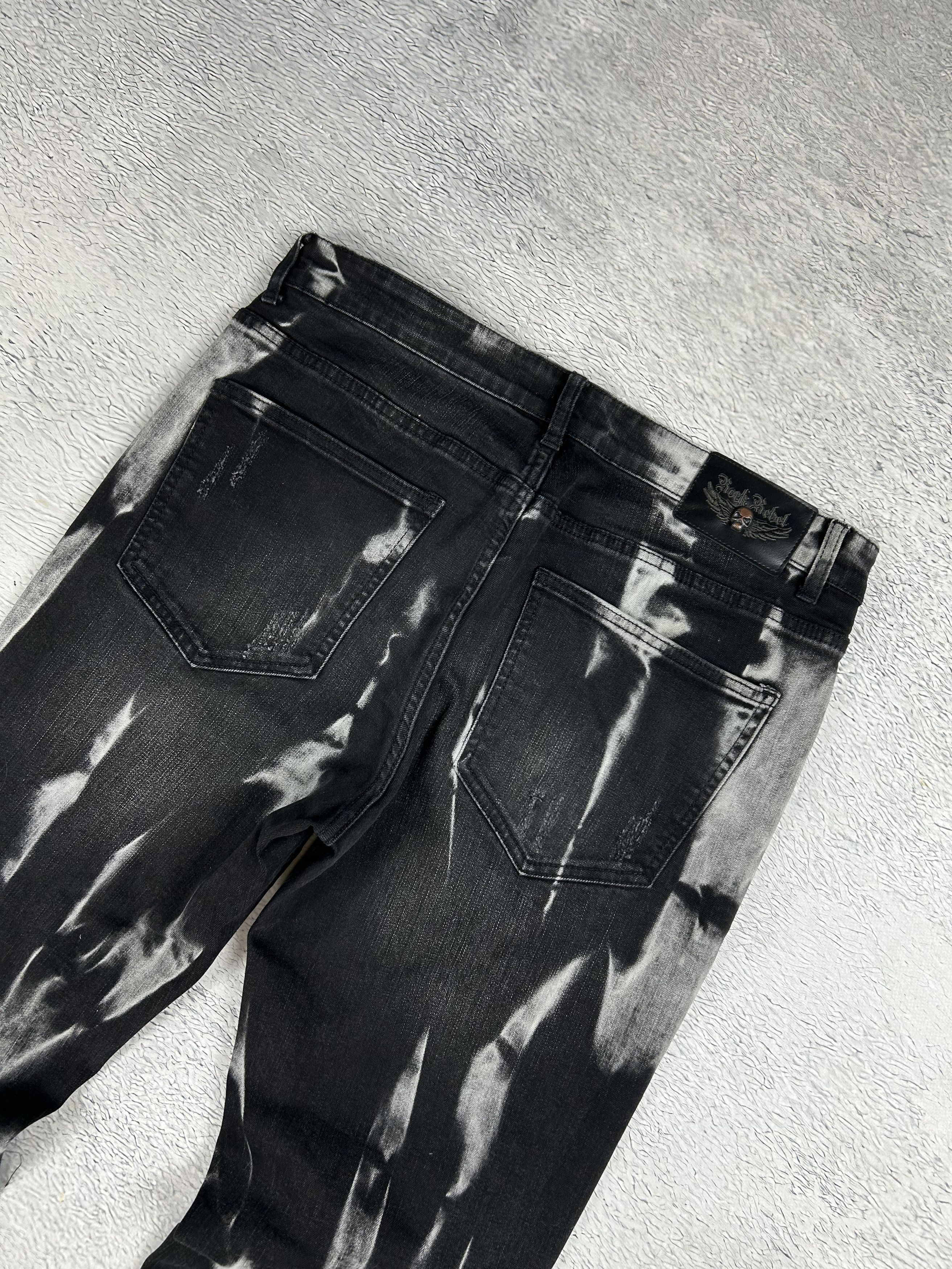 JNCO × Japanese Brand Tie Dye Rock Rebel Jeans Loose fit Baggy Drill Fire y2k Size US 34 / EU 50 - 3 Thumbnail