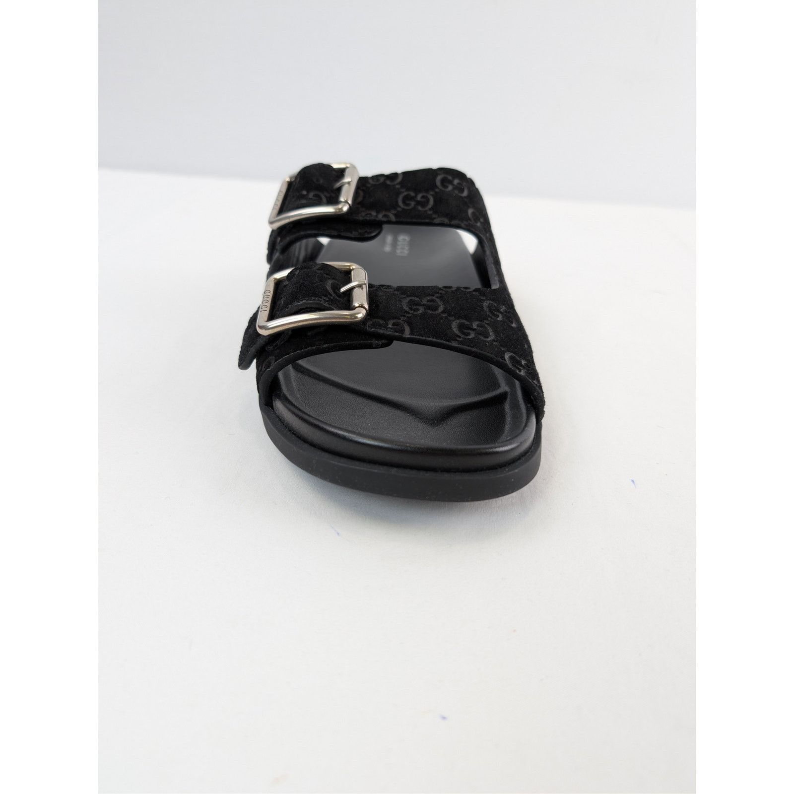 Gucci o1rshd1 GG Suede Slide Sandals in Black Size US 11.5 / EU 44-45 - 12 Thumbnail