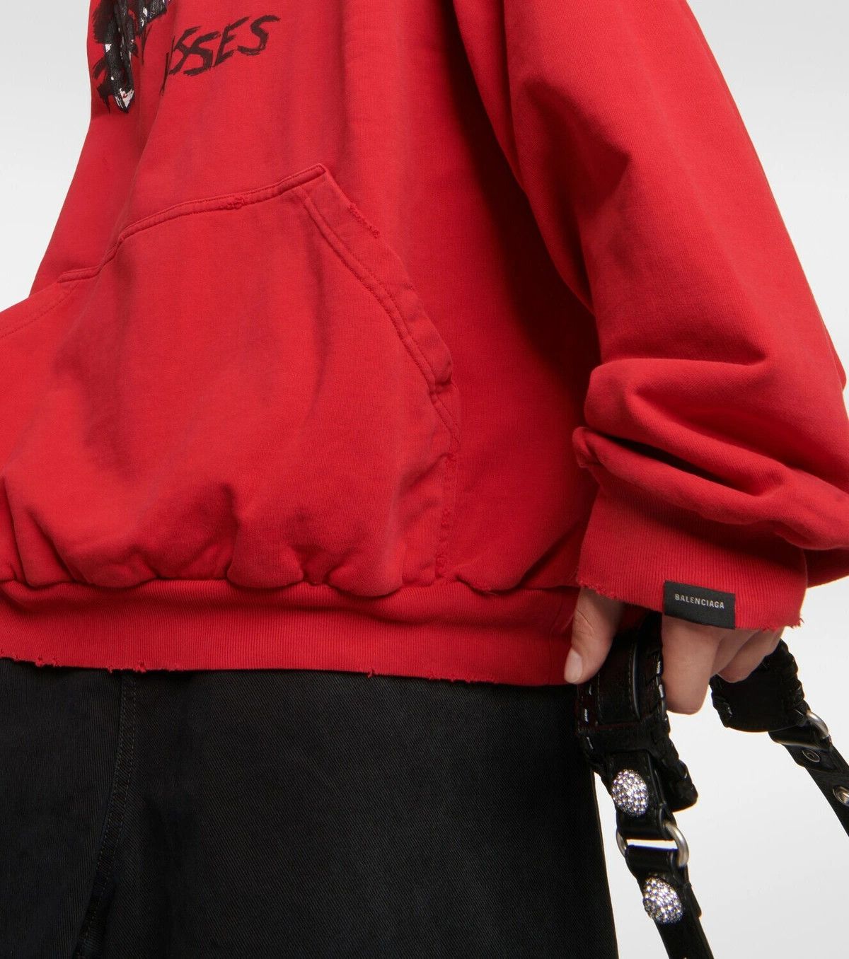 Balenciaga o1bcso1str1124 Dup / Many Kisses Round Hoodie Oversized Red Size XS / US 0-2 / IT 36-38 - 5 Thumbnail
