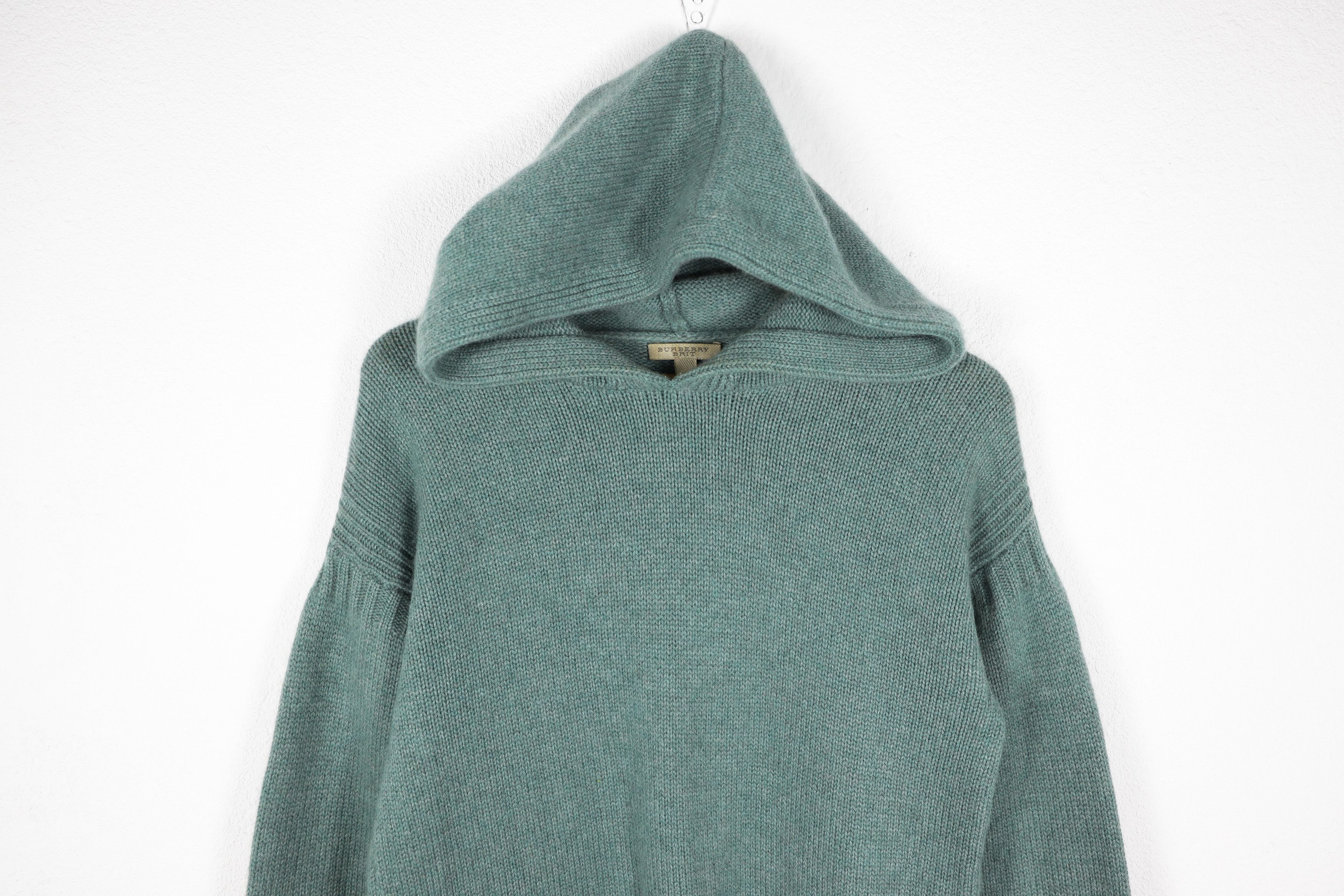 Burberry × Burberry Prorsum Women's Burberry Brit Knight Logo Green Cashmere Hoodie M Size M / US 6-8 / IT 42-44 - 2 Thumbnail