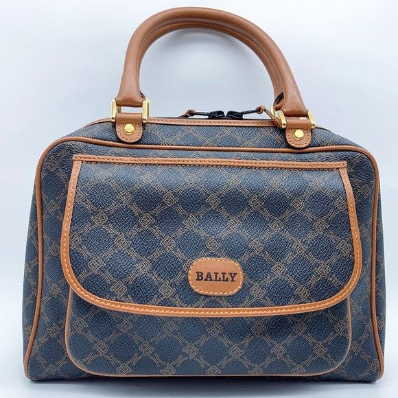 Bally Vintage Bally Monogram Satchel Handbag in Brown and Tan Size ONE SIZE - 2 Thumbnail