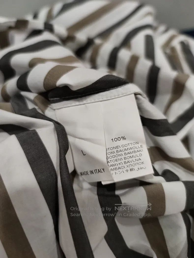 Brunello Cucinelli Brunello Cucinelli Striped Beaded Shirt Long Sleeve Raglan Size L / US 10 / IT 46 - 6 Thumbnail