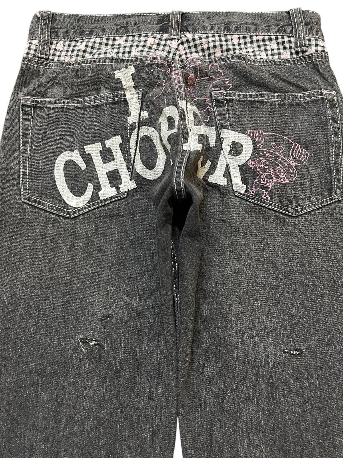 One Piece Vintage Japan One Piece Tony Chopper Distress Loose Jeans Size US 31 - 4 Thumbnail