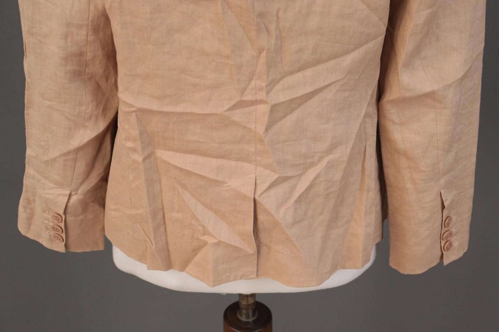 Oscar De La Renta Oska Beige 100% Linen Single Breasted Blazer Jacket Size 2 Size XS / US 0-2 / IT 36-38 - 10 Thumbnail