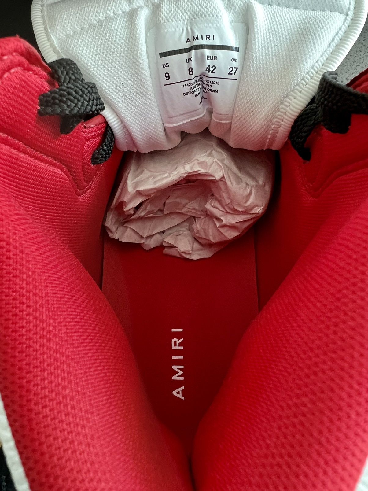 Amiri NEW AUTHENTIC AMIRI SKEL RED/BLACK/WHITE SKELETON HI TOPS 42 Size US 9 / EU 42 - 8 Thumbnail