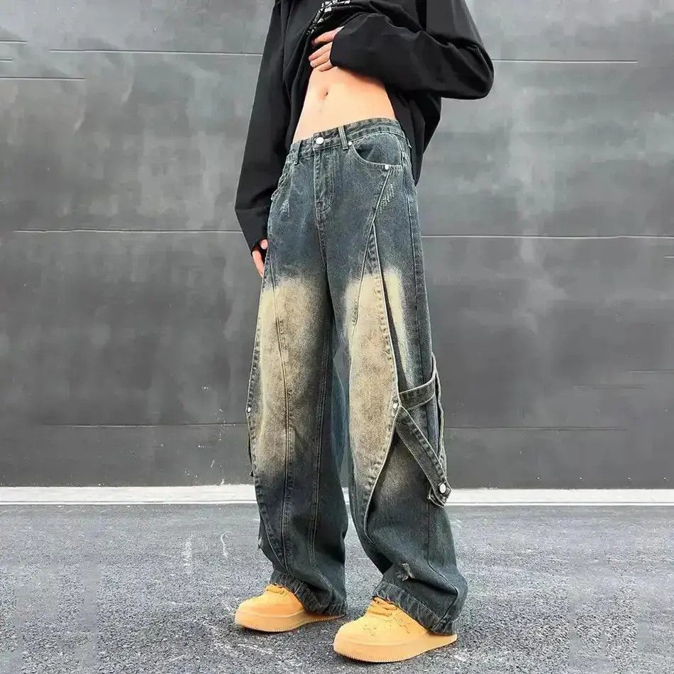 Japanese Brand Baggy Jeans Men Streetwear Original Wide Leg Trousers Casual Size US 32 / EU 48 - 2 Thumbnail