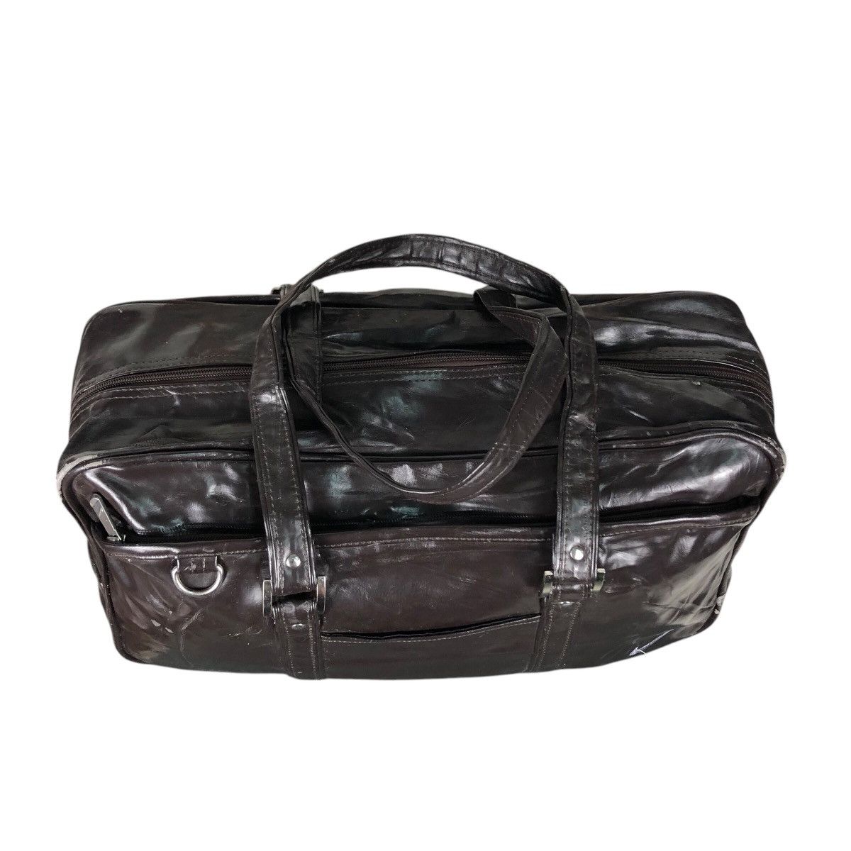 Nike 📌Vintage Soft Leather Hand Carry Luggage Nike Big Swoosh Size ONE SIZE - 4 Thumbnail