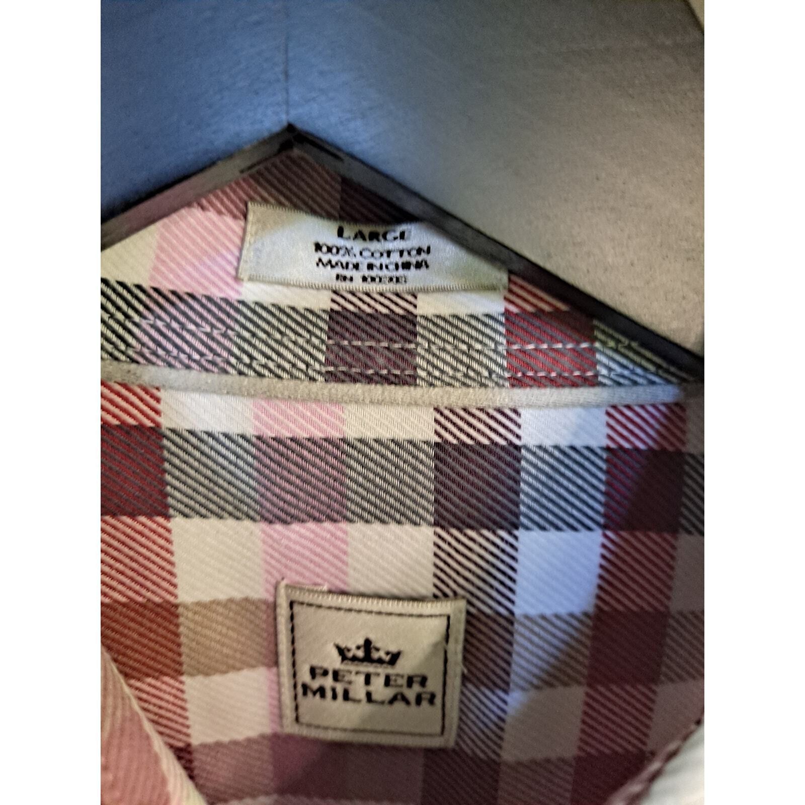 Peter Millar Peter Millar 100% Cotton Plaid Flannel Button Up Shirt Size Size US L / EU 52-54 / 3 - 4 Thumbnail