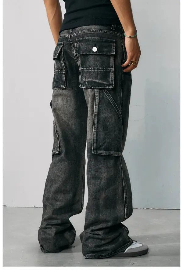 VIBE washed faded damaged hiphop baggy jeans Size US 36 / EU 52 - 7 Thumbnail