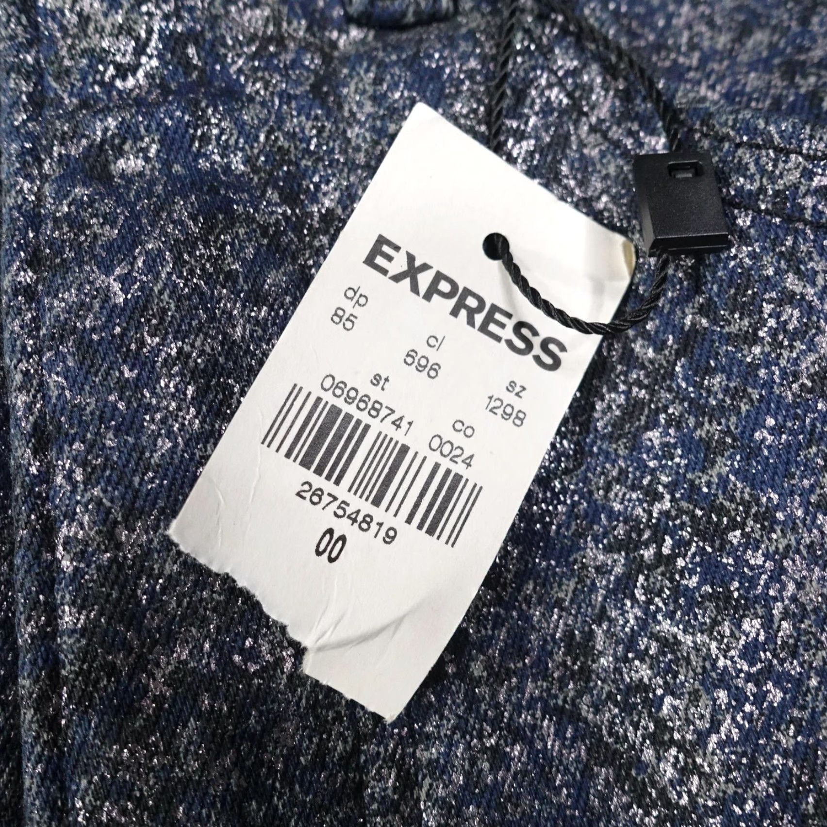 Express EXPRESS Jeans Women Slim Super High Rise 00 Blue Black Speckled Denim 27" Inseam Contemporary Stretch Womens Jeans Size 24" / US 00 / IT 34 - 4 Thumbnail