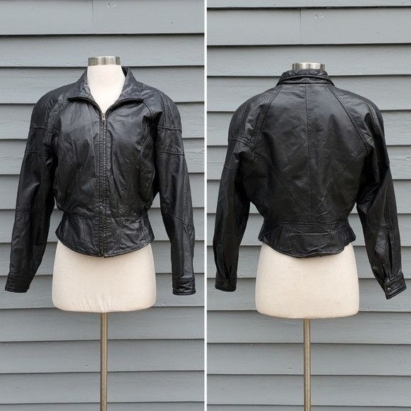Vintage × Wilsons Leather Vintage 90s y2k Wilsons Black Leather Insulated Bomber Coat Size M / US 6-8 / IT 42-44 - 6 Thumbnail