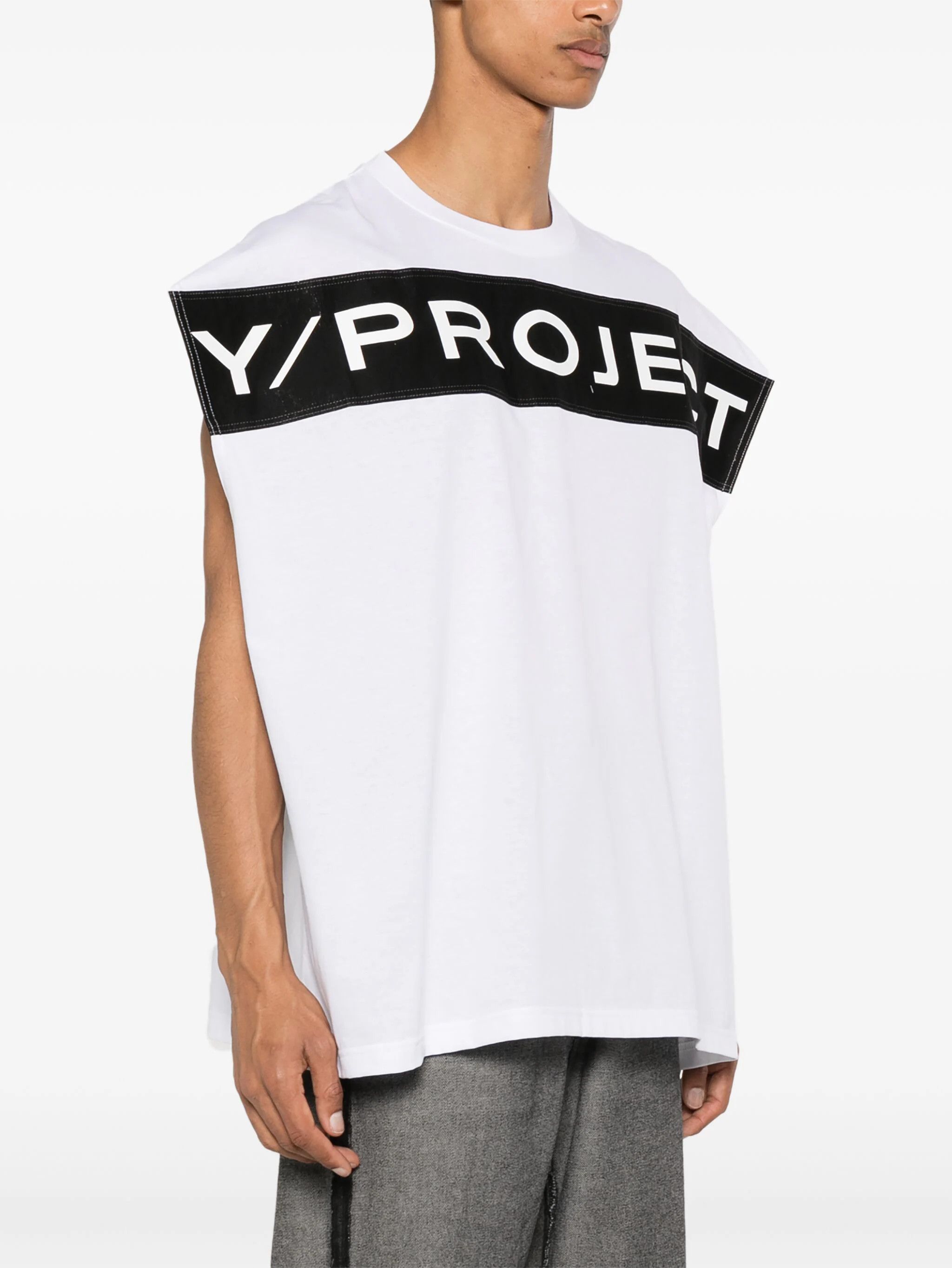 Y/Project o1s22i1n0924 Sleeveless T-Shirt in White Size S / US 4 / IT 40 - 4 Thumbnail