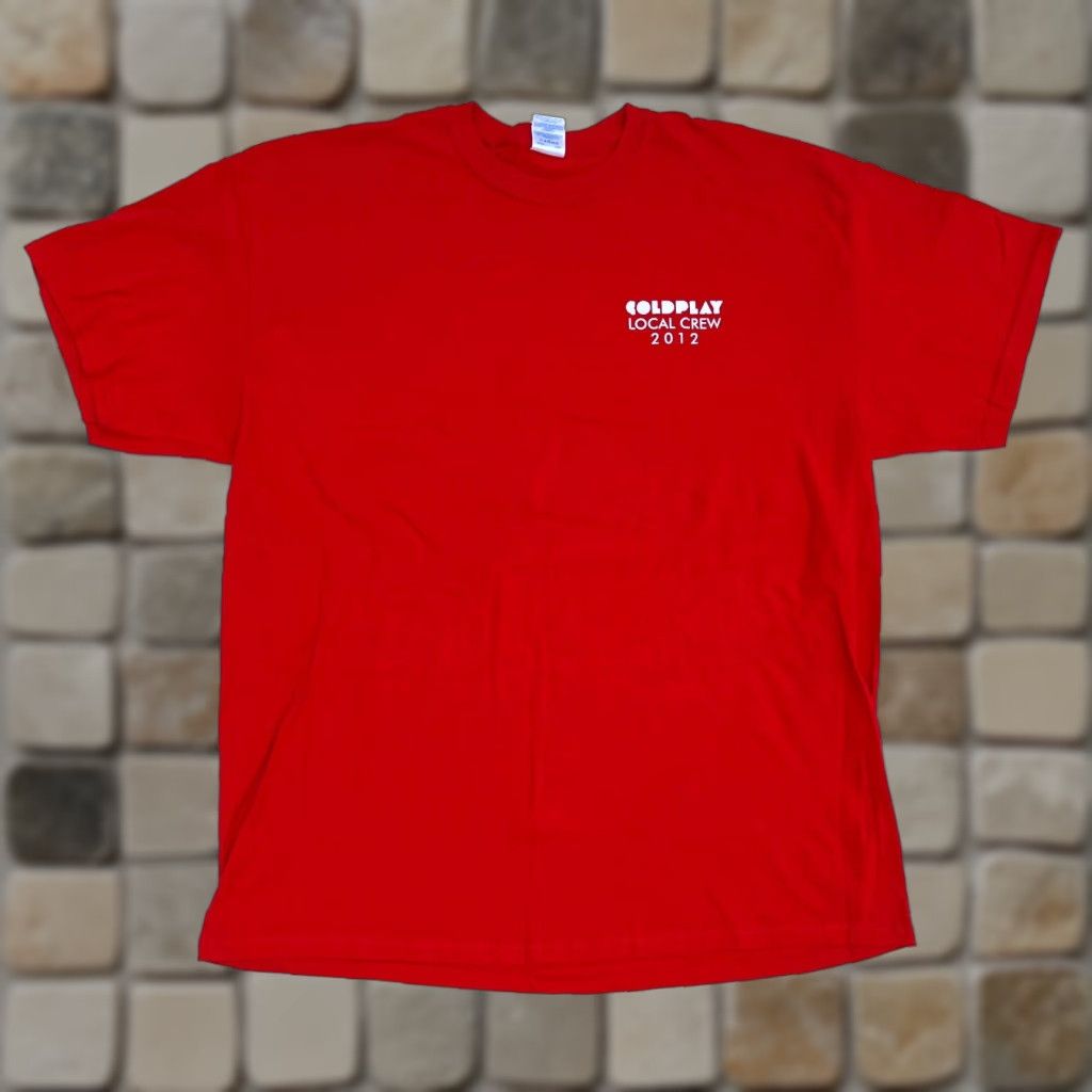 Gildan VINTAGE Coldplay Local Crew 2012 MX Band T-Shirt Red XL Unisex Adults XL T-Shirt Band Music Gildan Heavy Cotton Clapton Size US XL / EU 56 / 4 - 1 Thumbnail