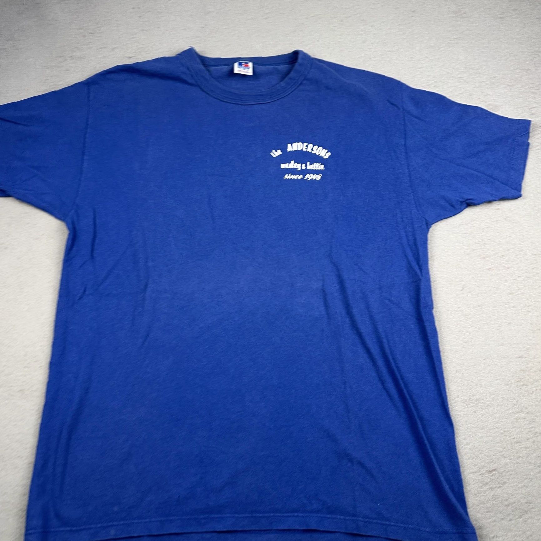 Russell Athletic VINTAGE Russell Athletic Tractor Shirt Mens XL Blue Graphic Print Crew Neck T-Shirt 100% Cotton USA Farm 90s Size US XL / EU 56 / 4 - 3 Thumbnail