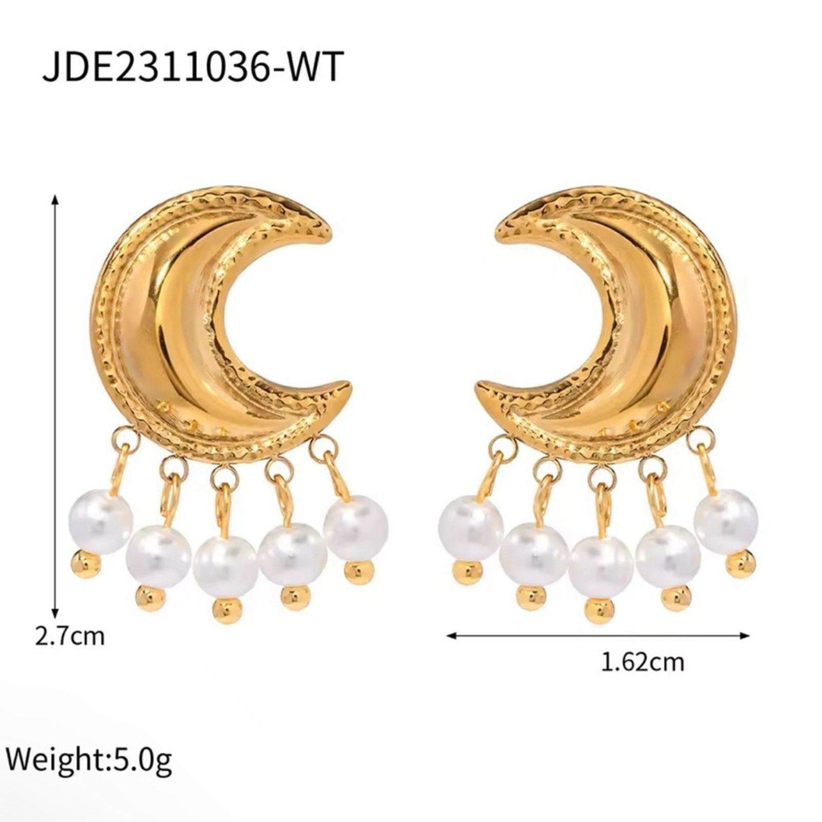 Other 18K Gold Plated Moon Shaped Earrings Size ONE SIZE - 2 Thumbnail