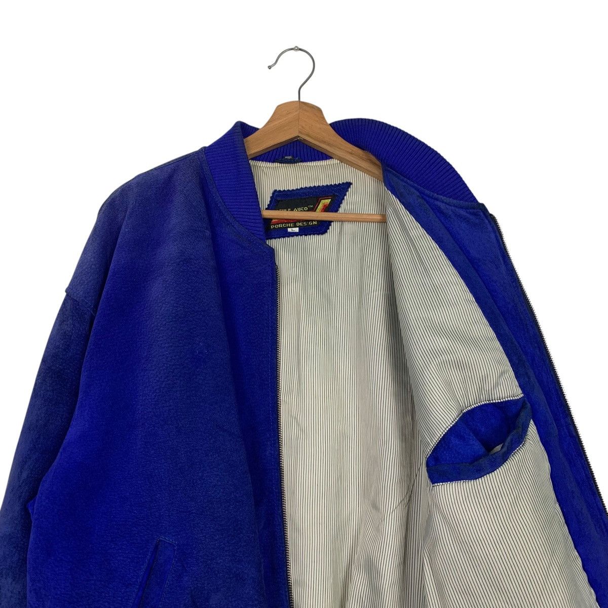 Vintage PORCHE DESIGN Big Logo Blue Bomber Jacket #2516-C114 Size US L / EU 52-54 / 3 - 10 Thumbnail