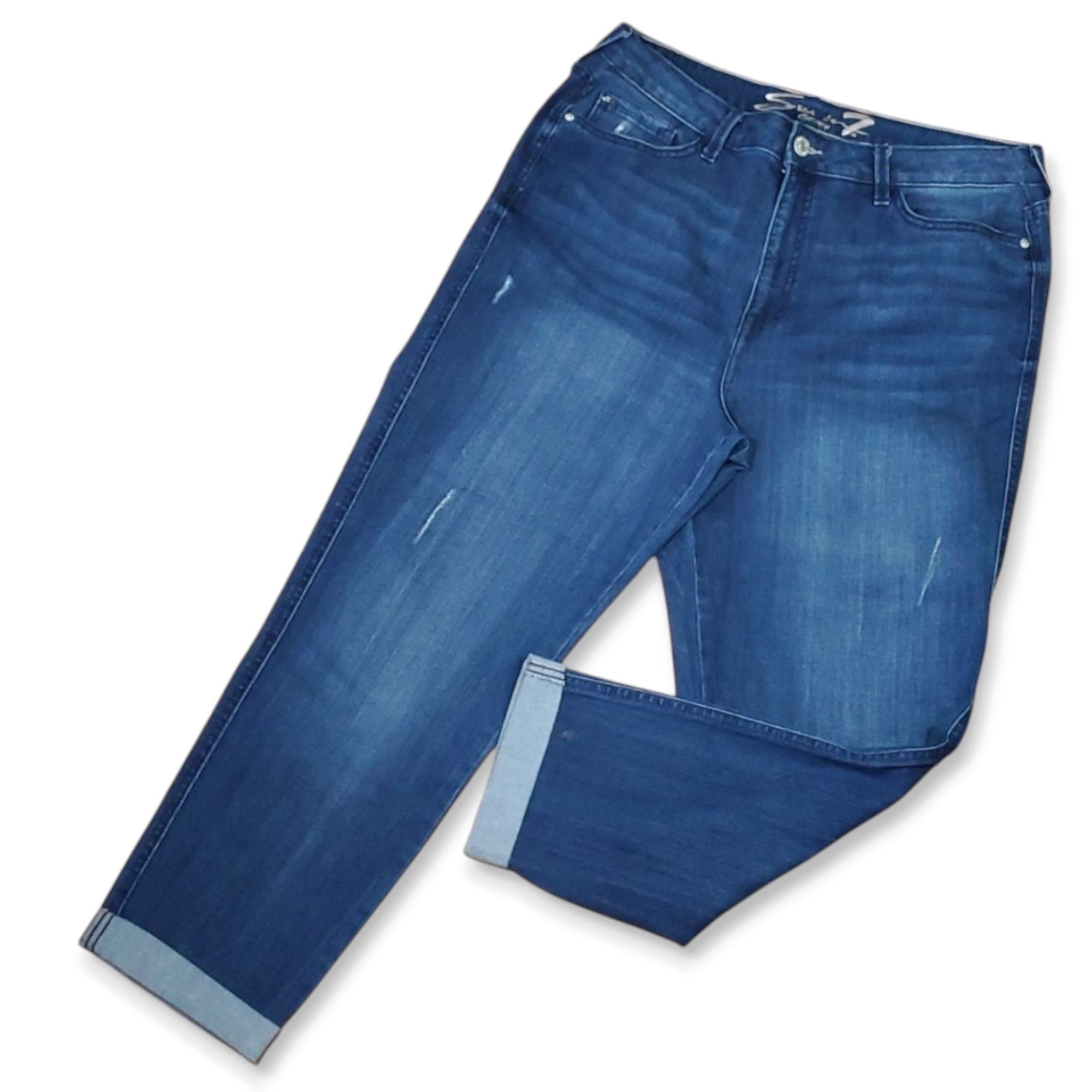 Seven 7 Seven7 Size 16 Jeans Weekend Boyfriend Fit Ankle Cuff Size 38" / US 16 / IT 52 - 1 Thumbnail