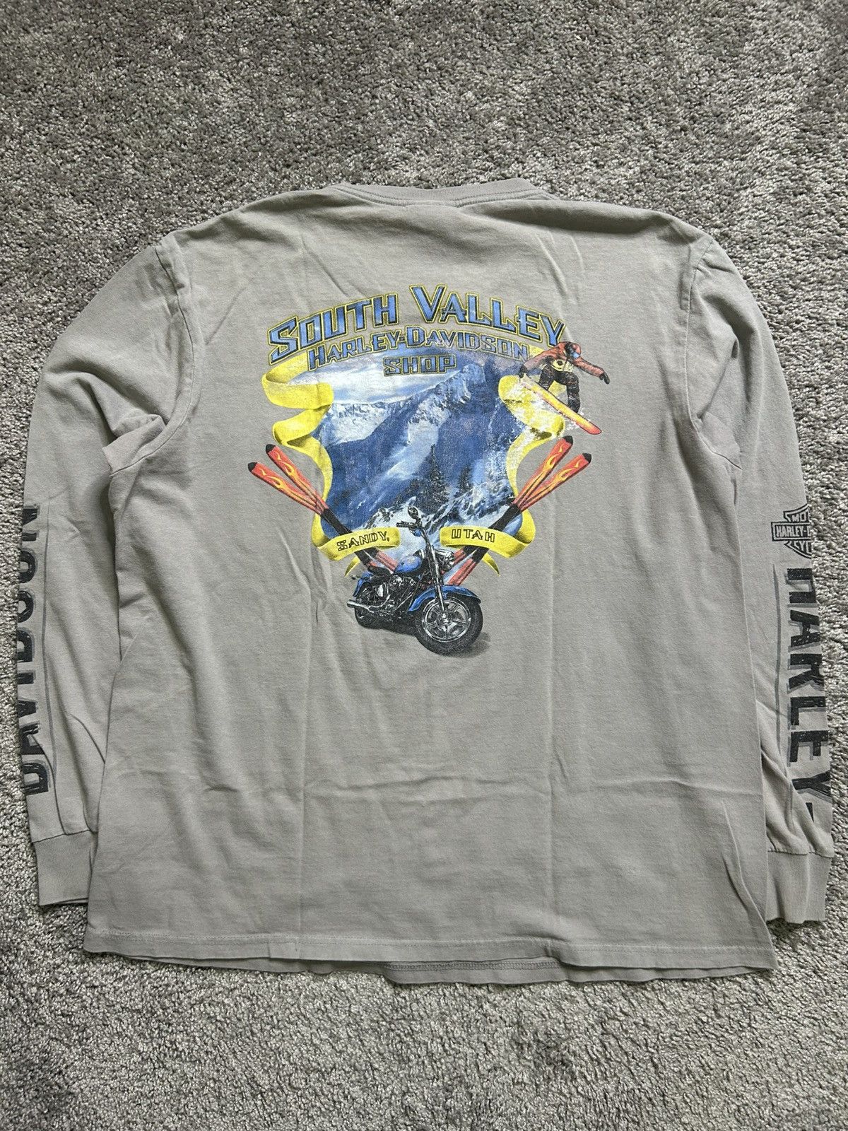 Harley Davidson Vintage Y2K Harley Long Sleeve Tee Utah Dated 2017 Size US XL / EU 56 / 4 - 9 Thumbnail