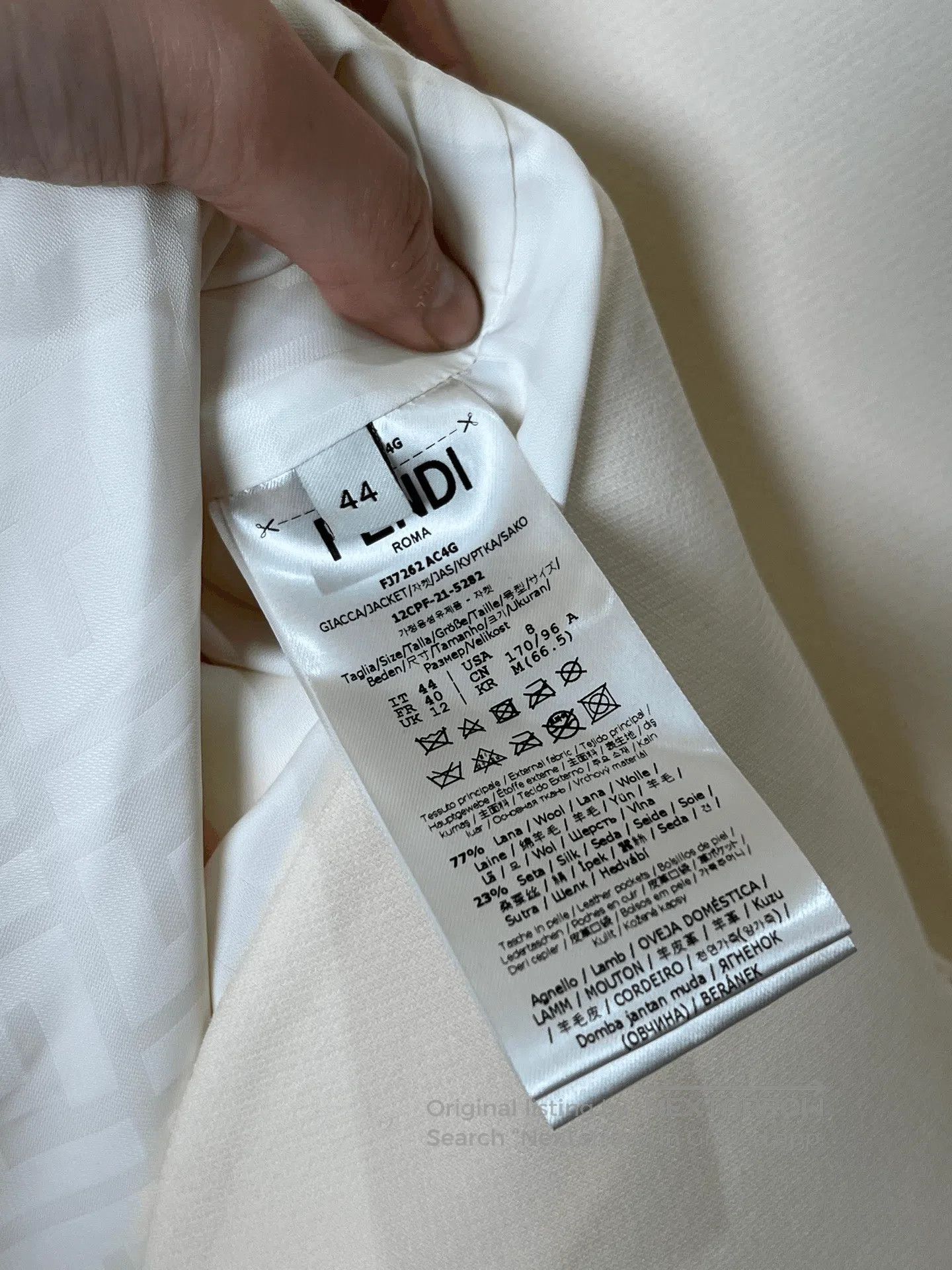 Fendi Fendi White Patchwork Pocket Coat. Size M / US 6-8 / IT 42-44 - 5 Thumbnail