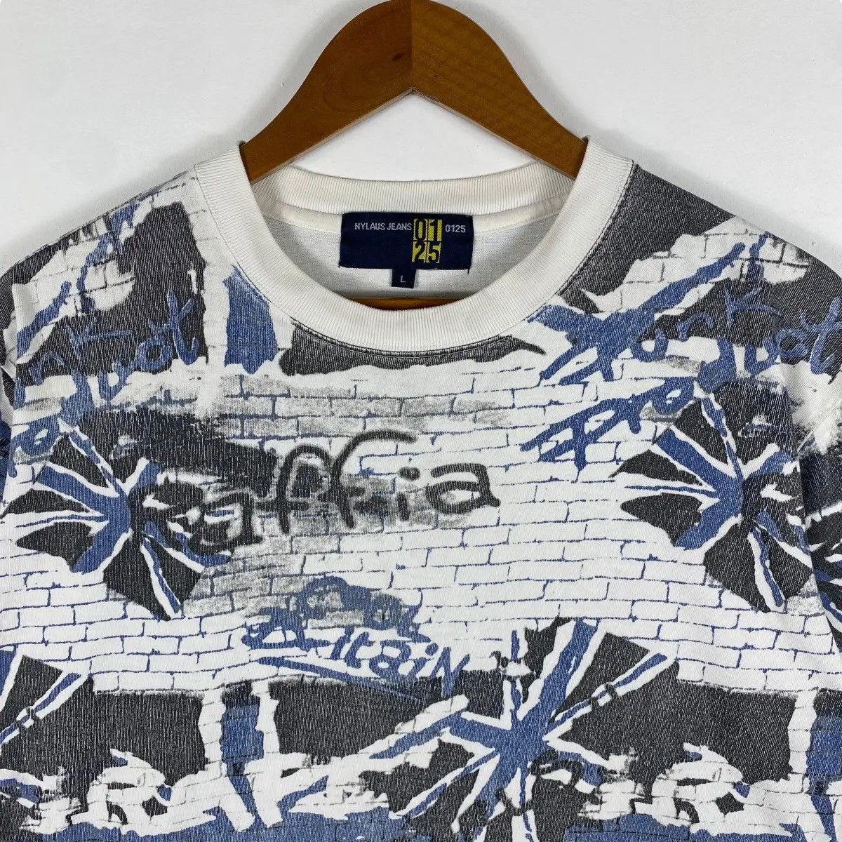 Other Vintage NYLAUS JEANS 0125 Great Britain Graffiti Fullprint Size US L / EU 52-54 / 3 - 2 Thumbnail