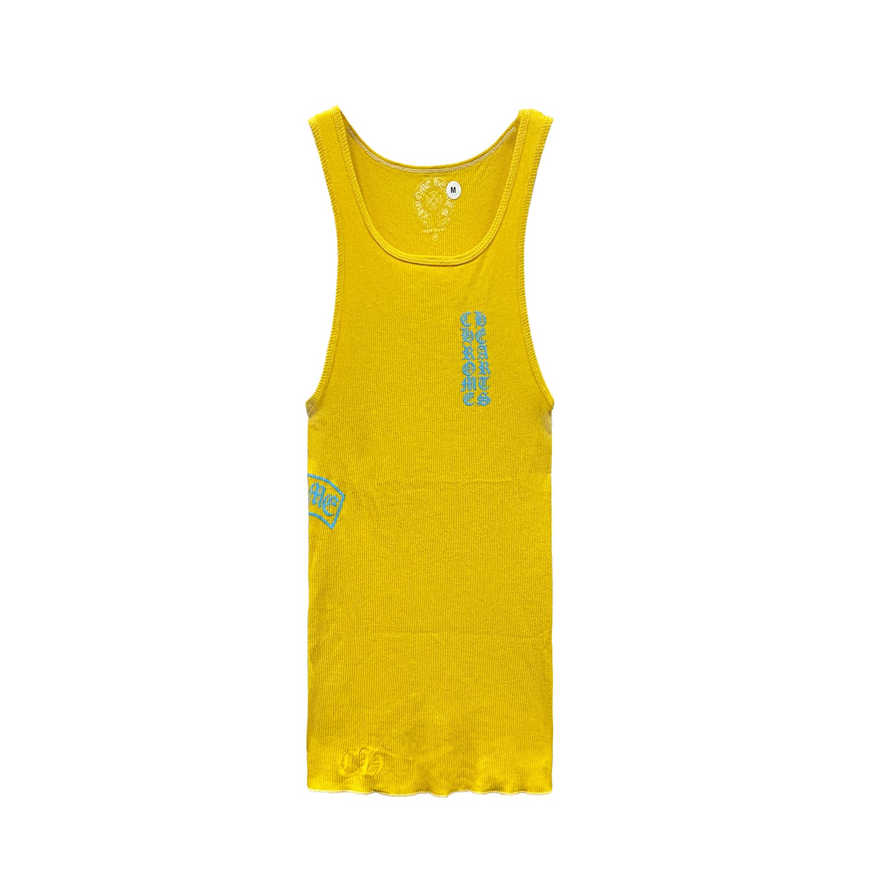 image of Chrome Hearts Yellow T-Bar Script Logo Tank Top, Women's (Size XL)