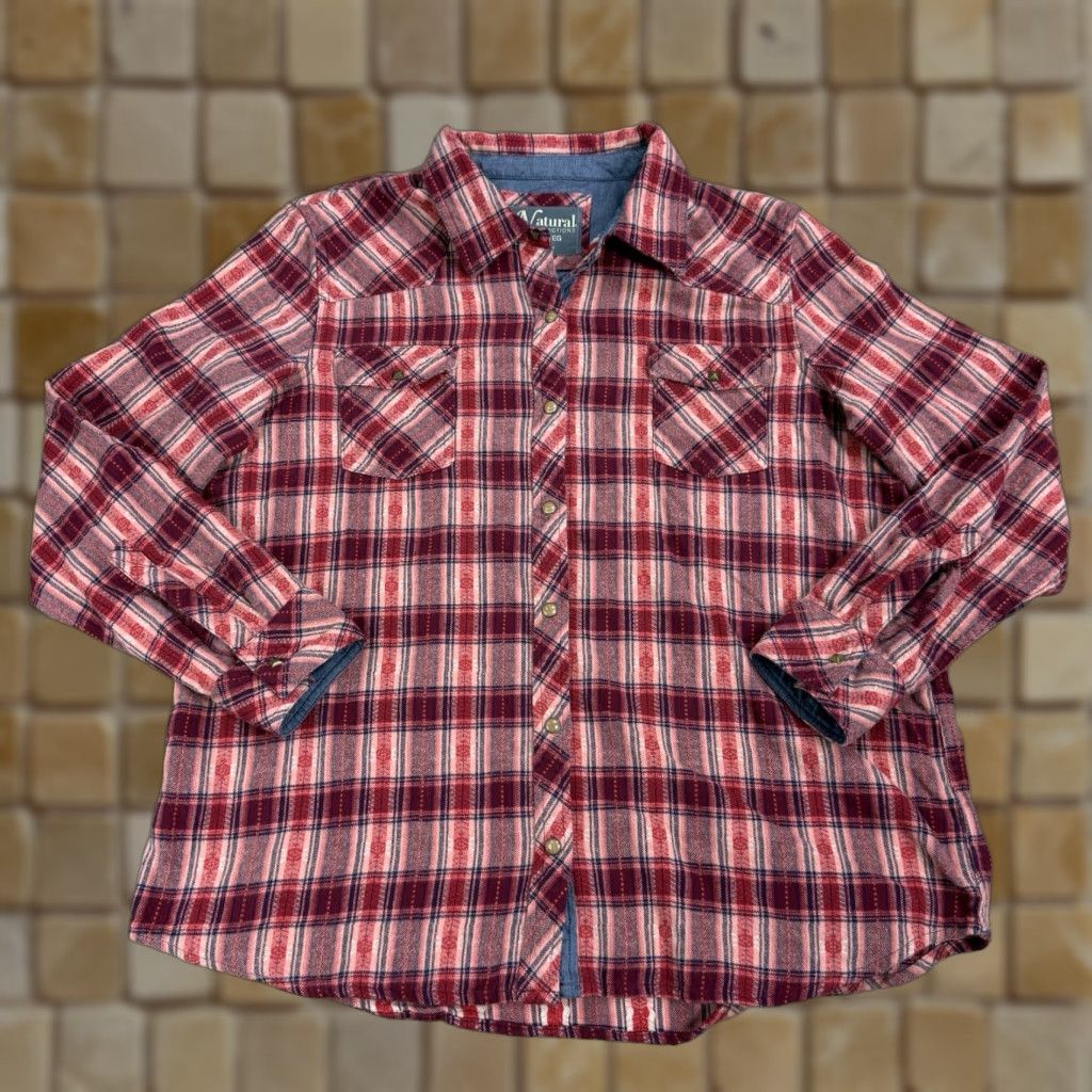 Vintage Natural Reflections Shirt Womens XL Red Plaid Western Snap Flannel Button-Up Size XL / US 12-14 / IT 48-50 - 1 Thumbnail