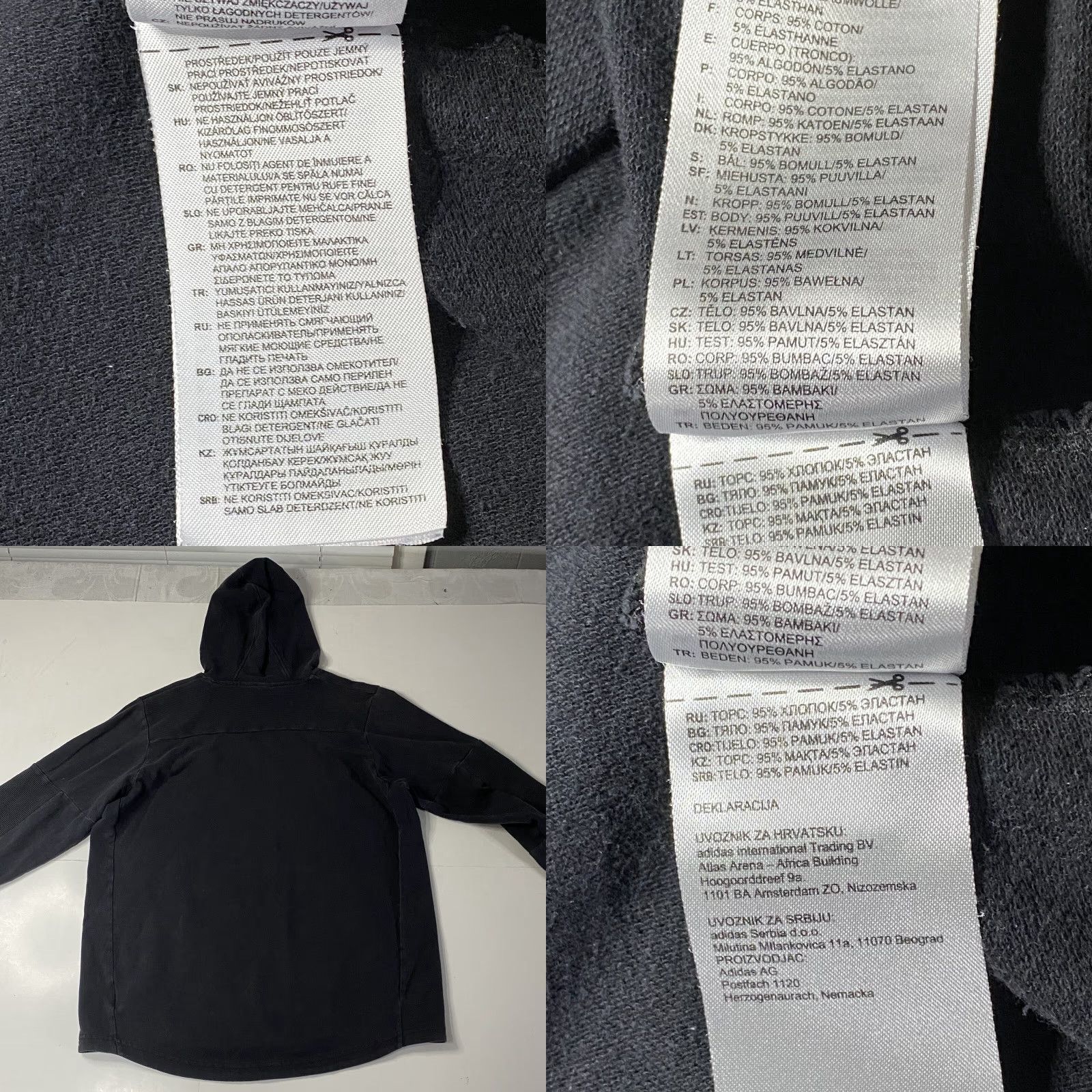 Adidas adidas Sweatshirt Mens Medium Black Hooded Pullover Logo Size US M / EU 48-50 / 2 - 11 Thumbnail