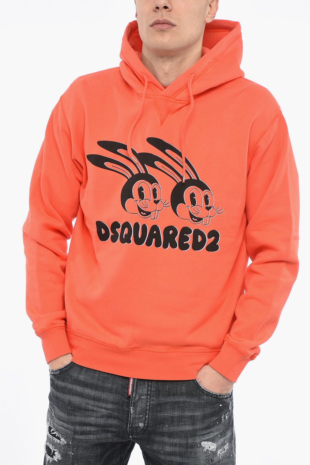 image of Dsquared2 Og1Mm0424 Lunar N.y Hoodie In Orange, Men's (Size Medium)