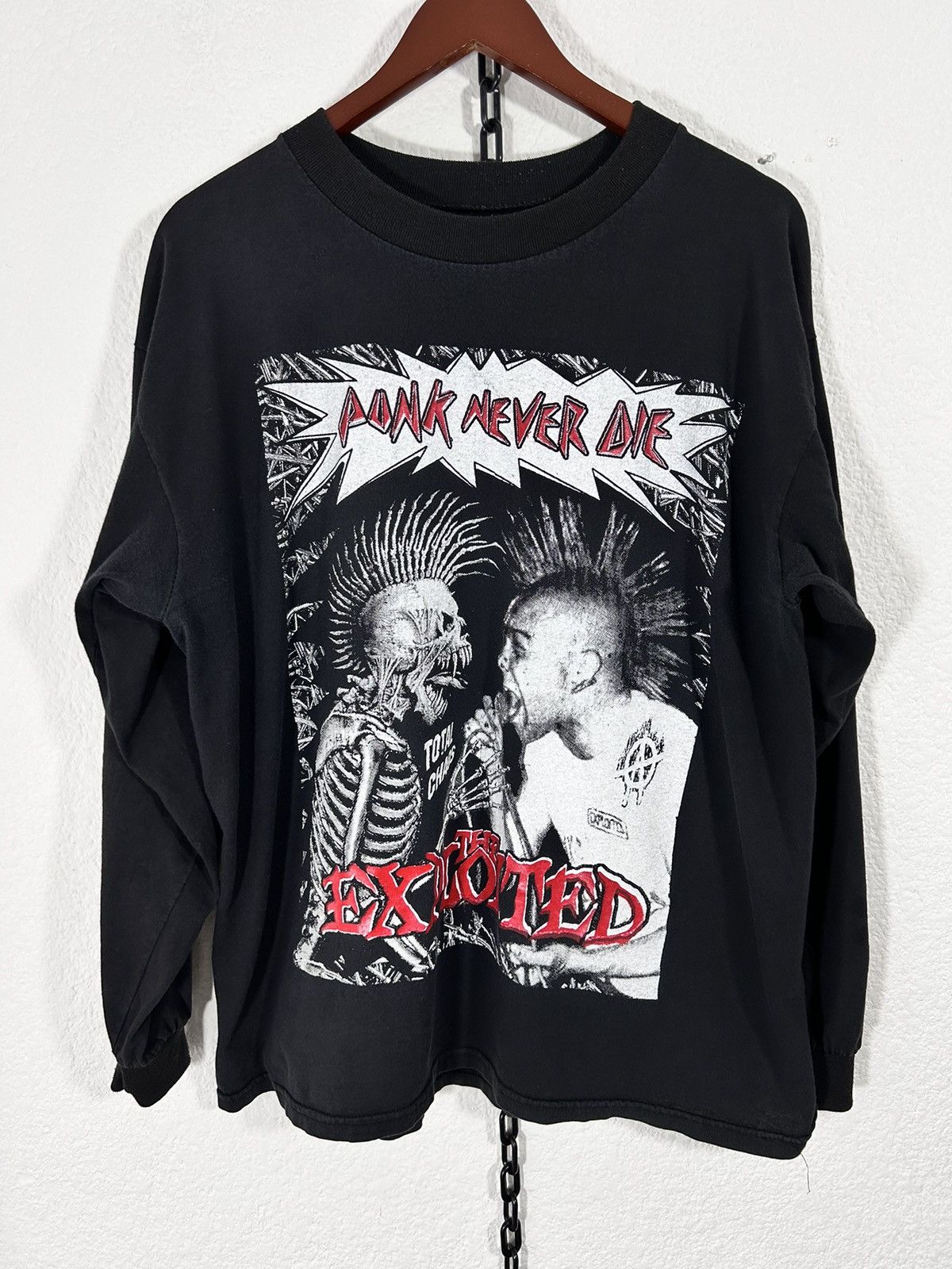 image of Band Tees x Mexican Threads The Exploited Punk Never Die Vintage Band Tee 90’S in Black (Size XL)