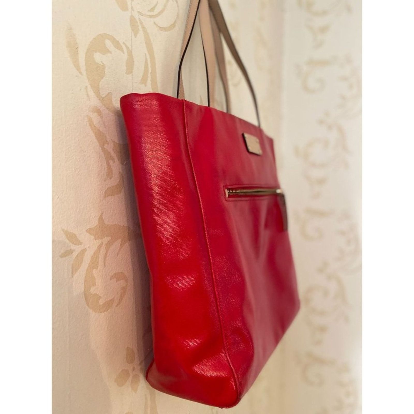 Kate Spade Ladies Kate Spade Red Patent Leather Tote Handbag Size ONE SIZE - 3 Thumbnail