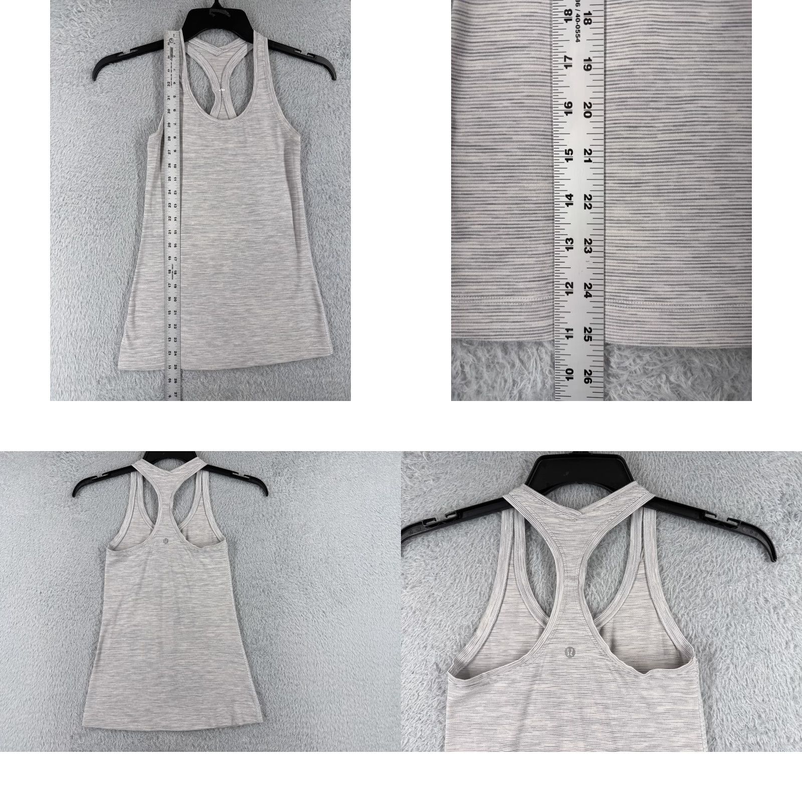 Lululemon Lululemon Shirt Women 2 Gray Stripe Racerback Light Luon Fabric Size XS / US 0-2 / IT 36-38 - 8 Thumbnail