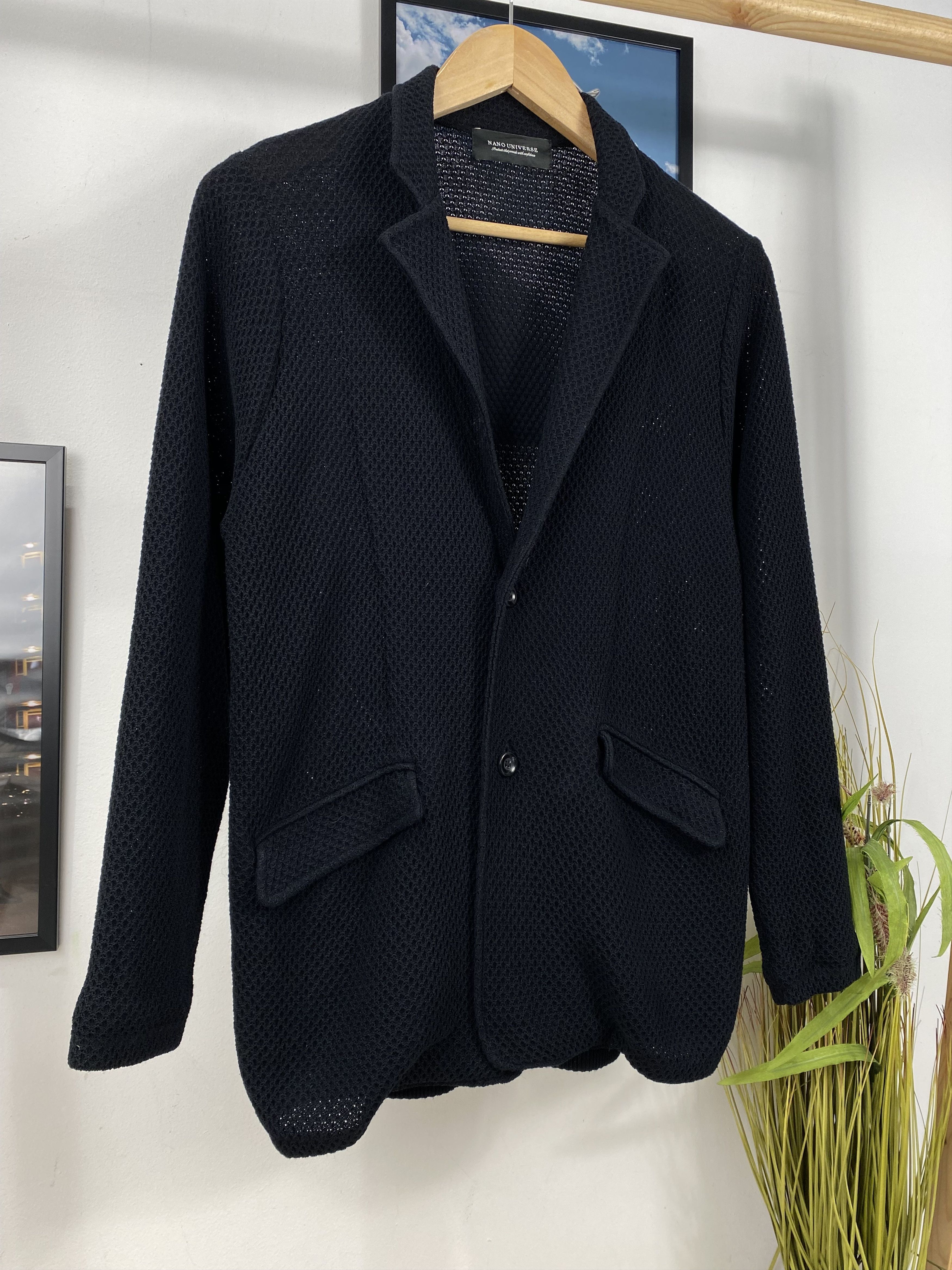 Japanese Brand Rare Nano Universe Total Pattern Knit Tailored Jacket Size US M / EU 48-50 / 2 - 3 Thumbnail