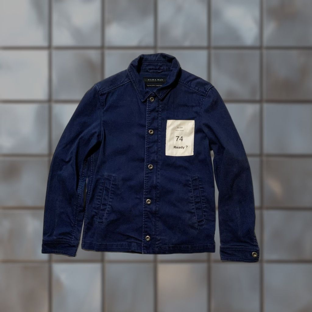 Zara VINTAGE Zara Man Slow Wear 74 Ready Navy Blue Workwear Collared Overshirt Jacket Sz S Men Blue Collared Workwear Jacket Mens Size US S / EU 44-46 / 1 - 1 Thumbnail