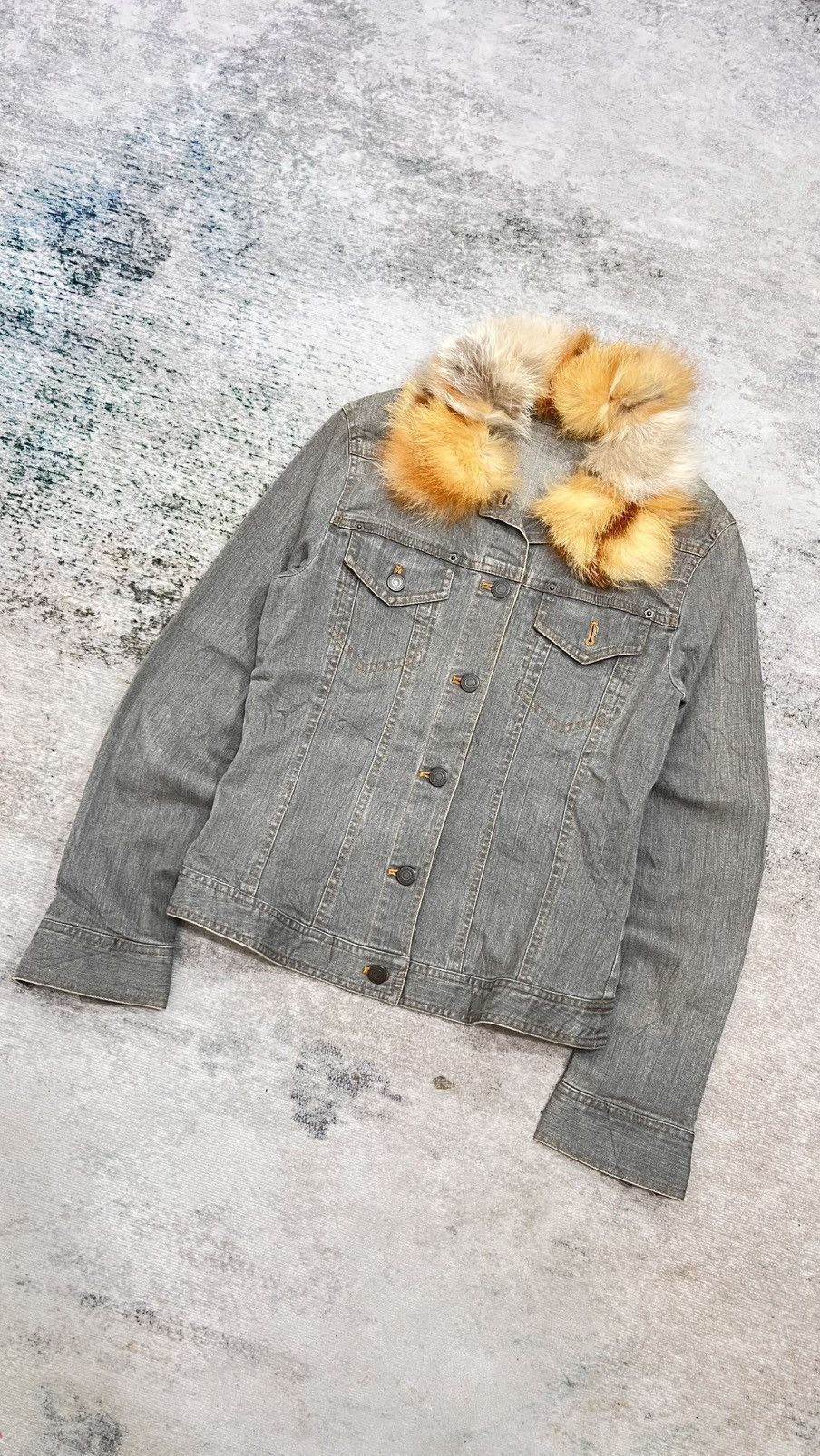 Japanese Brand 2000s Fur Trucker denim jacket Size S / US 4 / IT 40 - 2 Thumbnail