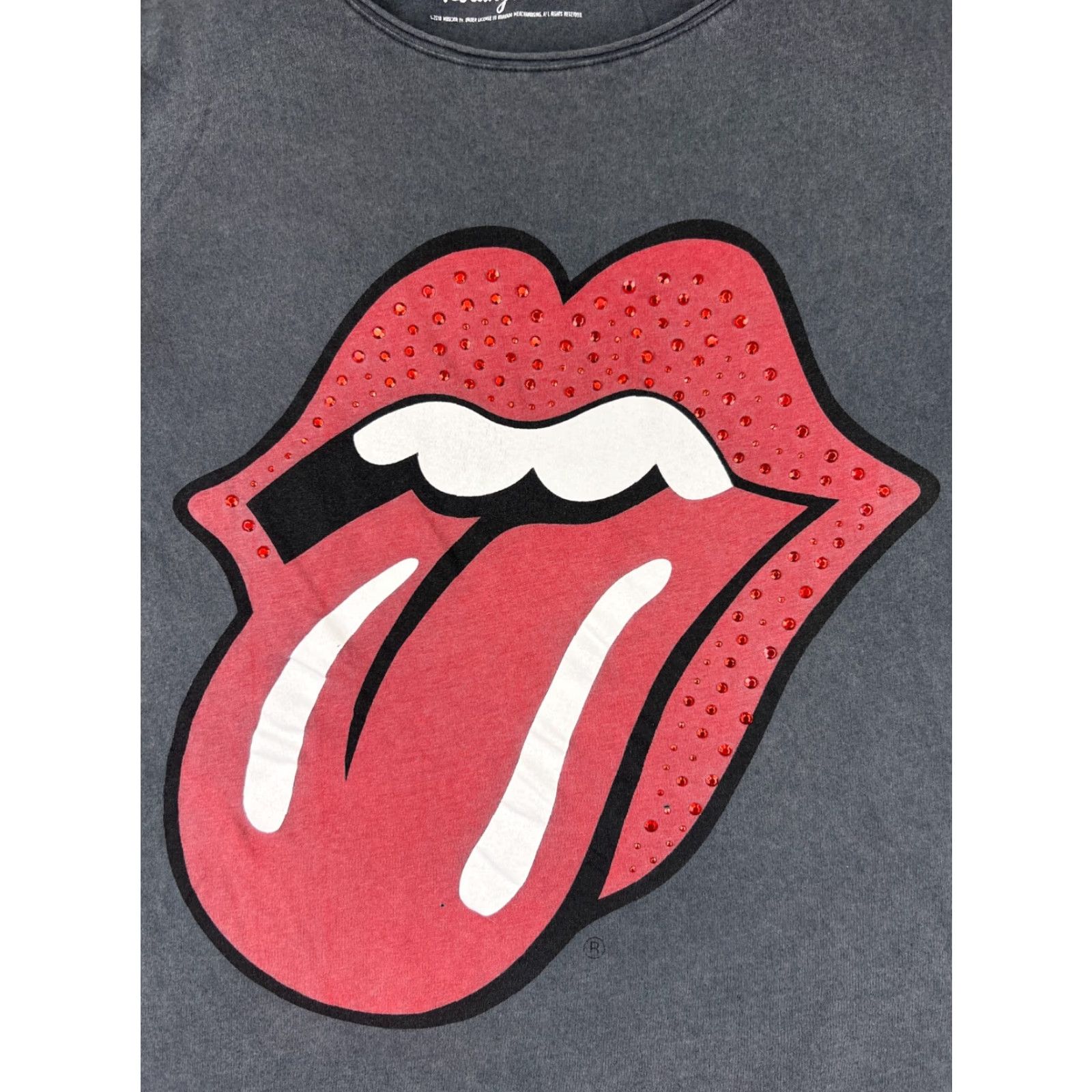 Vintage Rolling Stones Shirt Womens L Gray Polyester Blend Short Sleeve Round Neck T-Shirt Music Rock Casual Womens Size L / US 10 / IT 46 - 3 Thumbnail