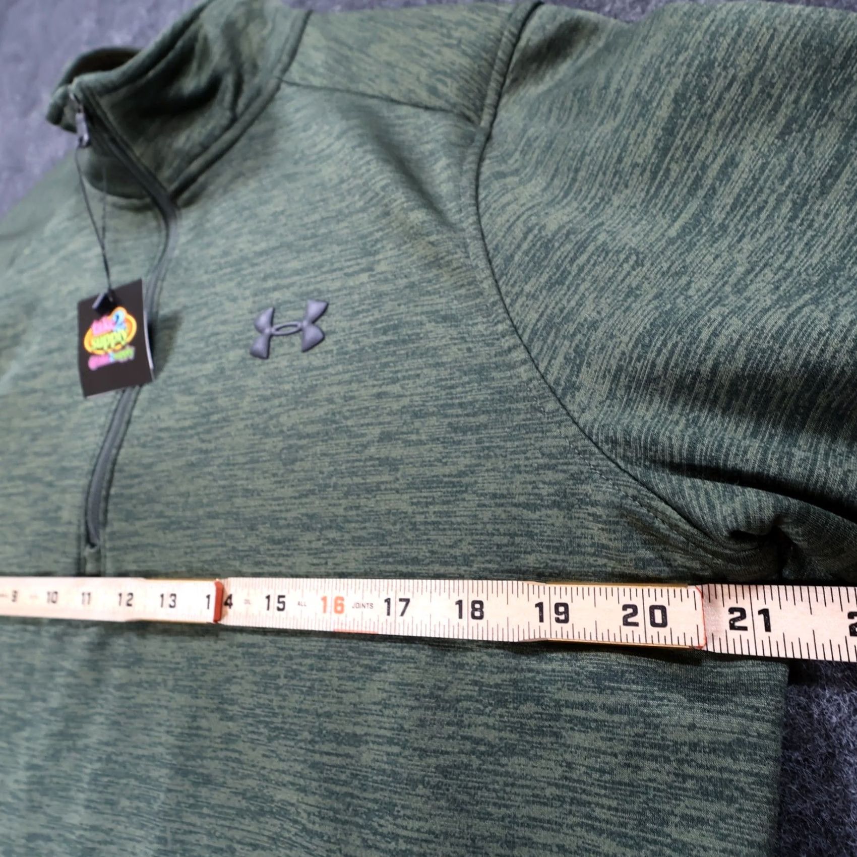 Under Armour Under Armour ColdGear Quarter Zip Pullover Mens Medium Green Fleece Size US M / EU 48-50 / 2 - 3 Thumbnail