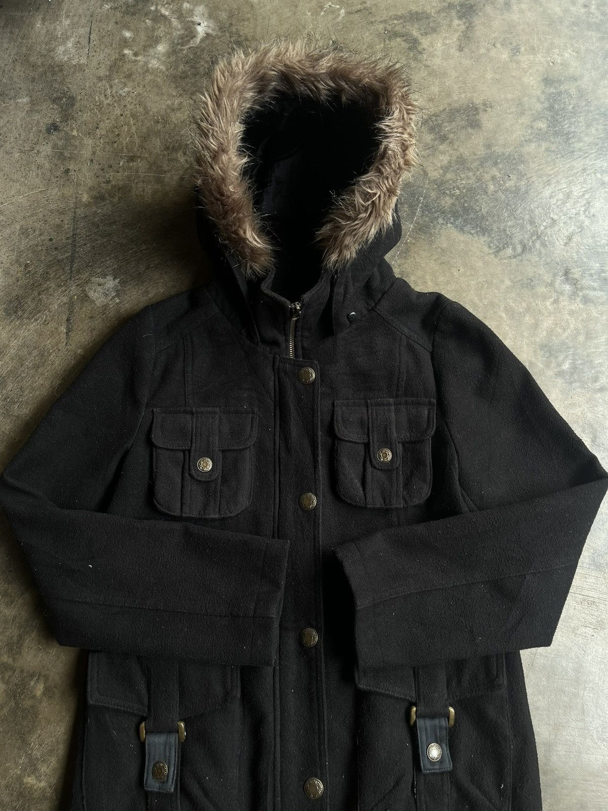 14th Addiction JAPANESE 2000’s GSEVENTEEN FUR JACKET PARKA GOTHIC PUNK VKEI Size US M / EU 48-50 / 2 - 6 Thumbnail