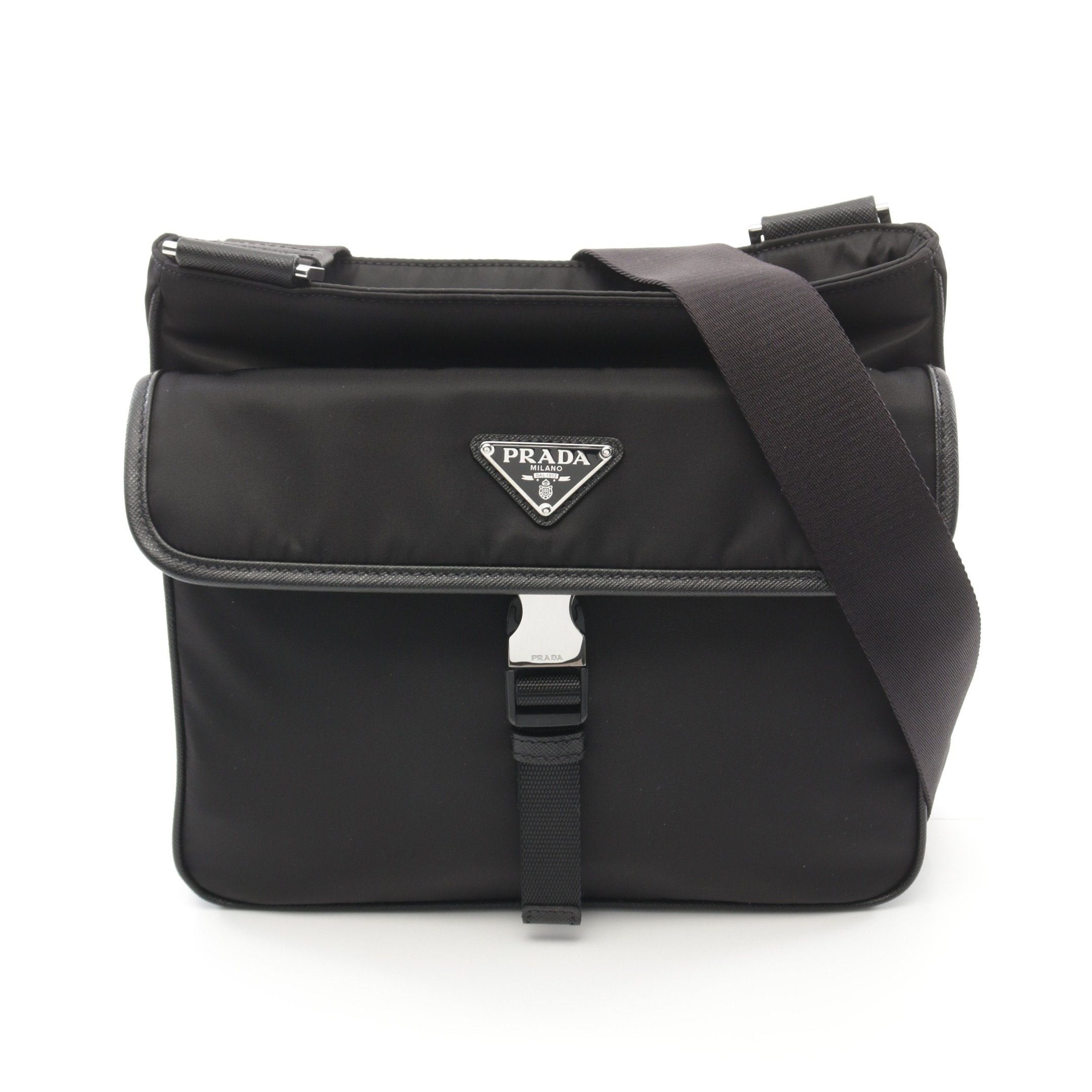 Prada Prada Re-Nylon Shoulder Bag Nylon Saffiano Leather Black Size ONE SIZE - 1 Thumbnail
