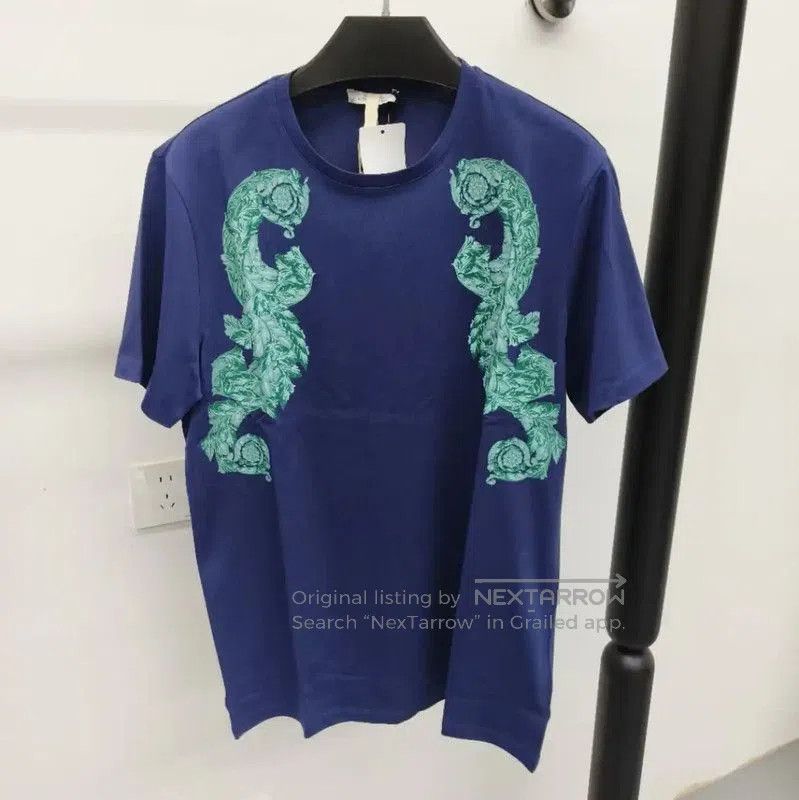 Versace Blue Cotton T-Shirt for Men .