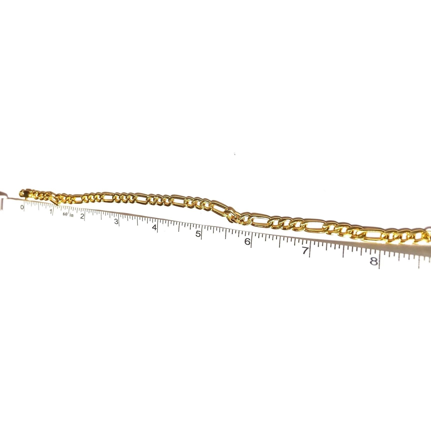 Other Gold-Tone Figaro Chain Bracelet With Lobster Clasp 9” Long Size ONE SIZE - 5 Thumbnail