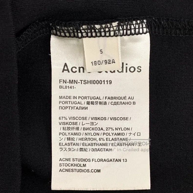 Acne Studios Acne Studios Black Neck Logo Letter Embroidered Short Slee Size US S / EU 44-46 / 1 - 6 Thumbnail