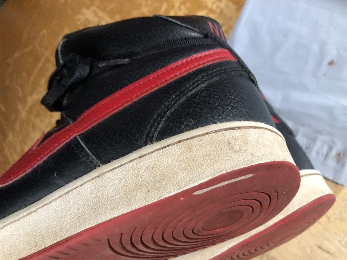 Nike Nike Court Vision Mid Bred Black University Red White Used Size US 11 / EU 44 - 13 Thumbnail