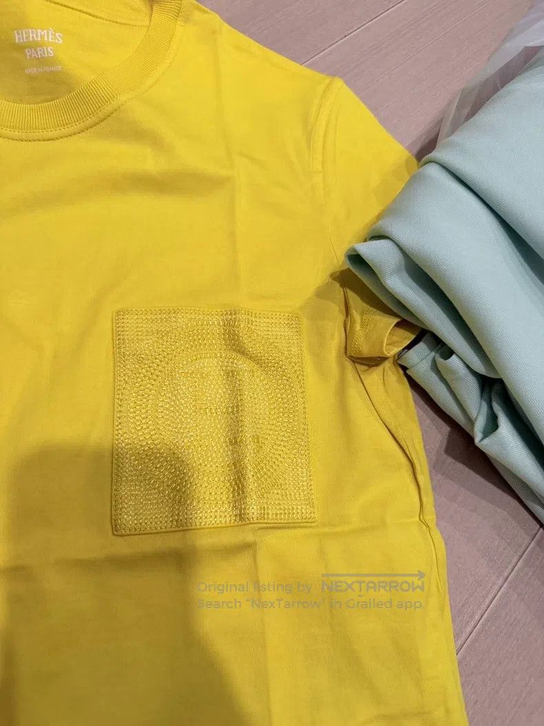 Hermes Hermes Limited color lemon yellow embroidered T-shirt Size XS / US 0-2 / IT 36-38 - 2 Thumbnail
