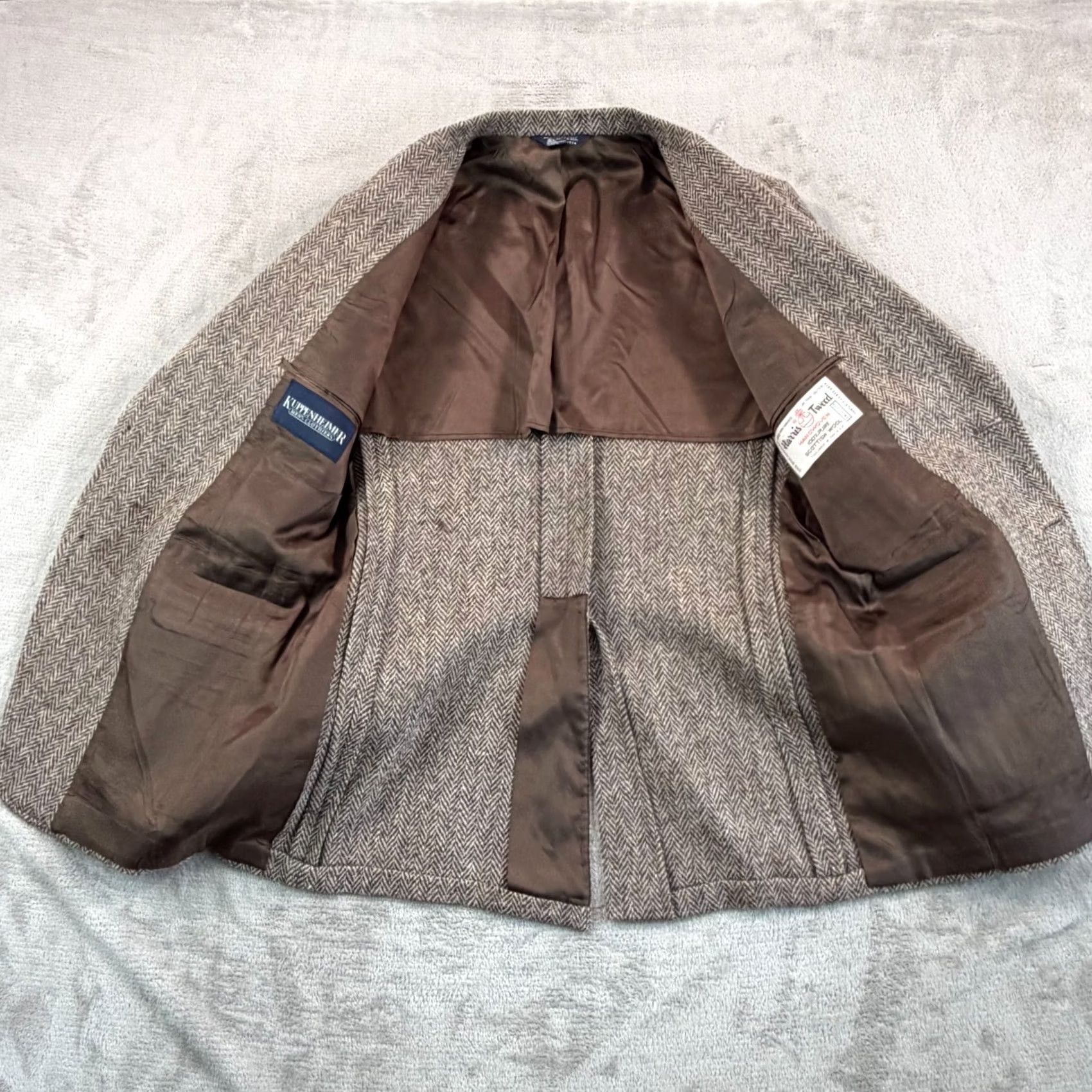 Harris Tweed VINTAGE Harris Tweed Blazer Sports Coat Brown Herringbone Men 40 USA Made Size 40R - 6 Thumbnail