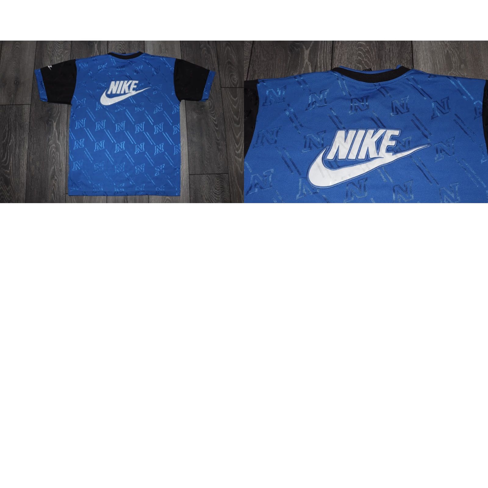 Nike NIKE PREMIER BIG SWOOSH SIZE M 90S VINTAGE FOOTBALL SHIRT BLACK BLUE 1995 JERSEY Size US M / EU 48-50 / 2 - 8 Thumbnail