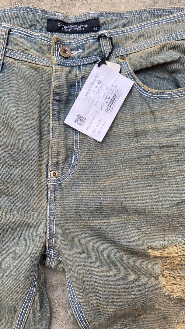 Japanese Brand × Vintage BNWT Japanese distressed denim off the neige Size US 32 / EU 48 - 3 Thumbnail